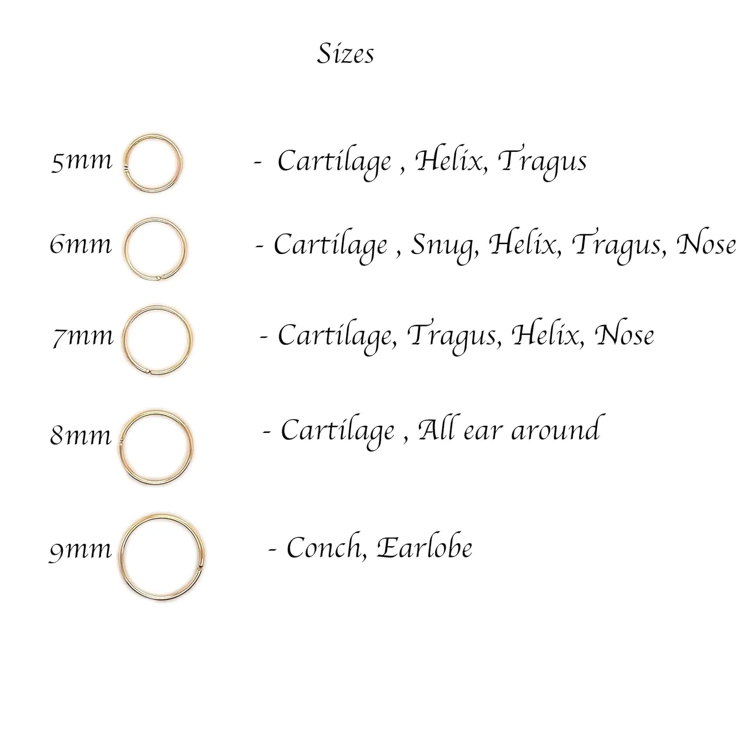 10mm 22 GA Gold Filled Hoop Earrings Cartilage Nose Septum Ear Helix Tragus Piercing (10mm | 22 GA | 14K Gold Filled | Side Hammered)