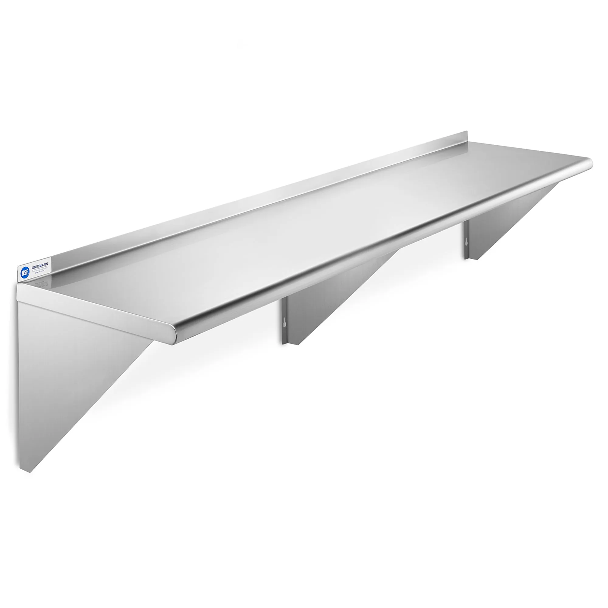 14-Inch Deep Stainless Steel Wall-Mount Shelves, NSF Certified