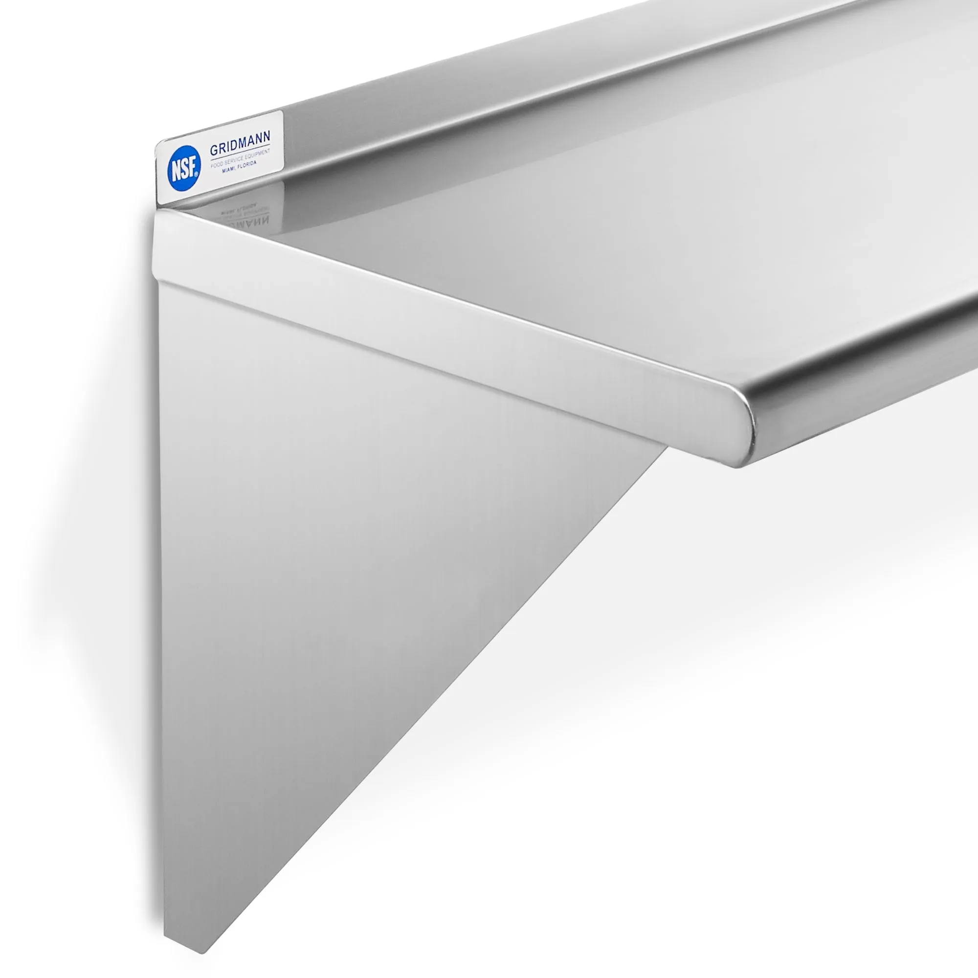 14-Inch Deep Stainless Steel Wall-Mount Shelves, NSF Certified