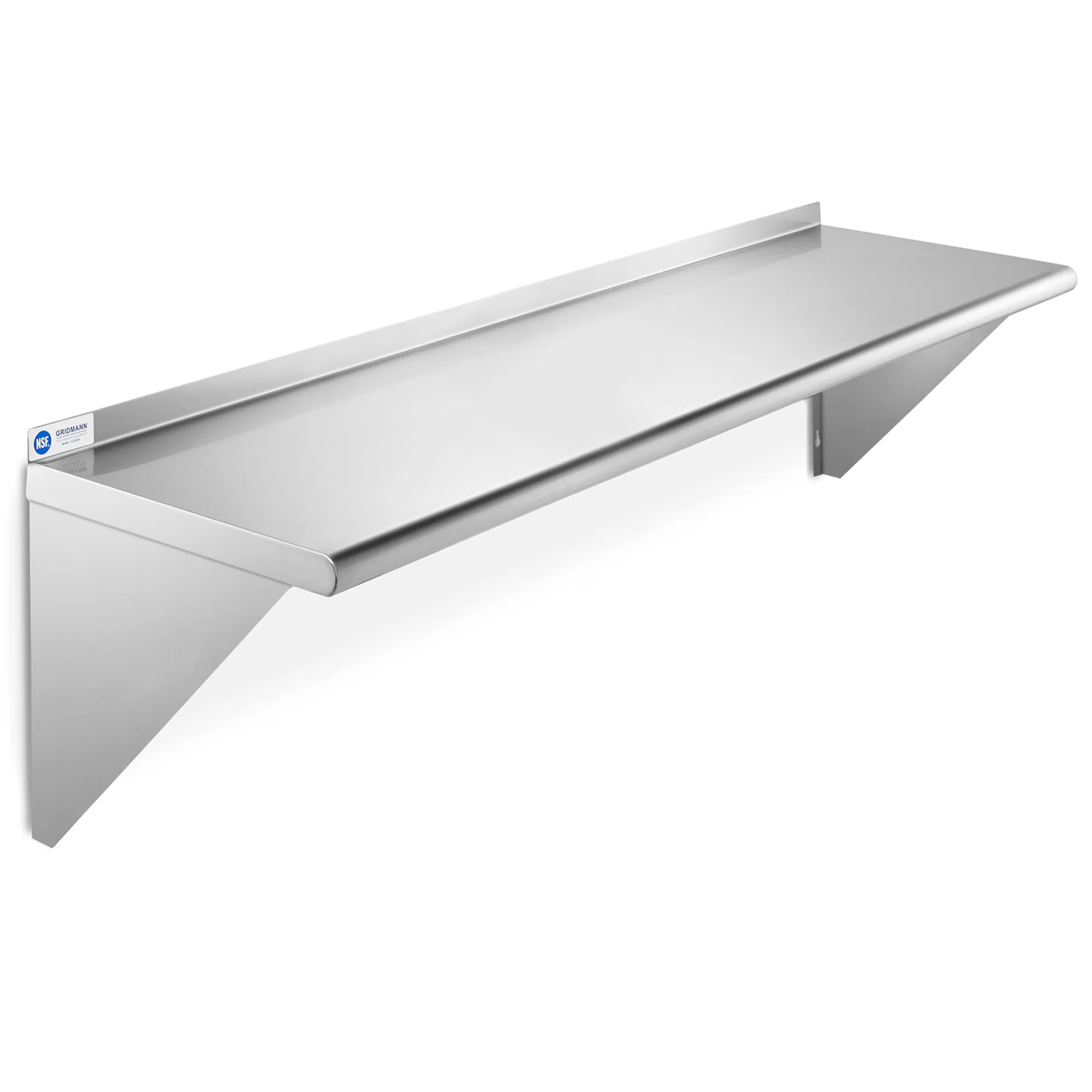 14-Inch Deep Stainless Steel Wall-Mount Shelves, NSF Certified