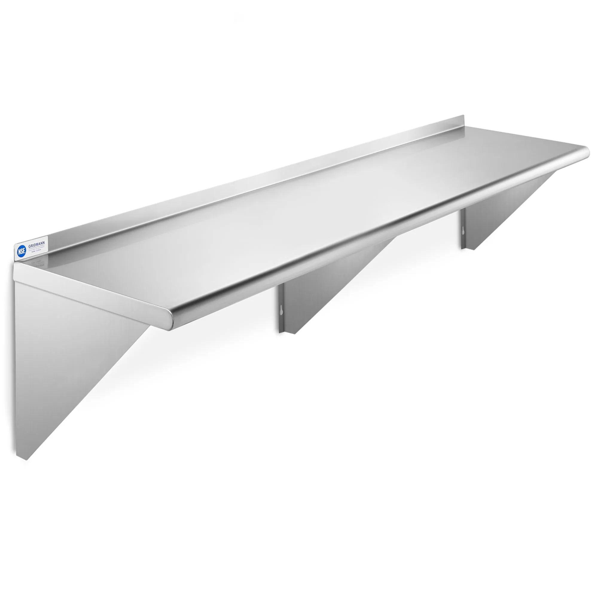 14-Inch Deep Stainless Steel Wall-Mount Shelves, NSF Certified