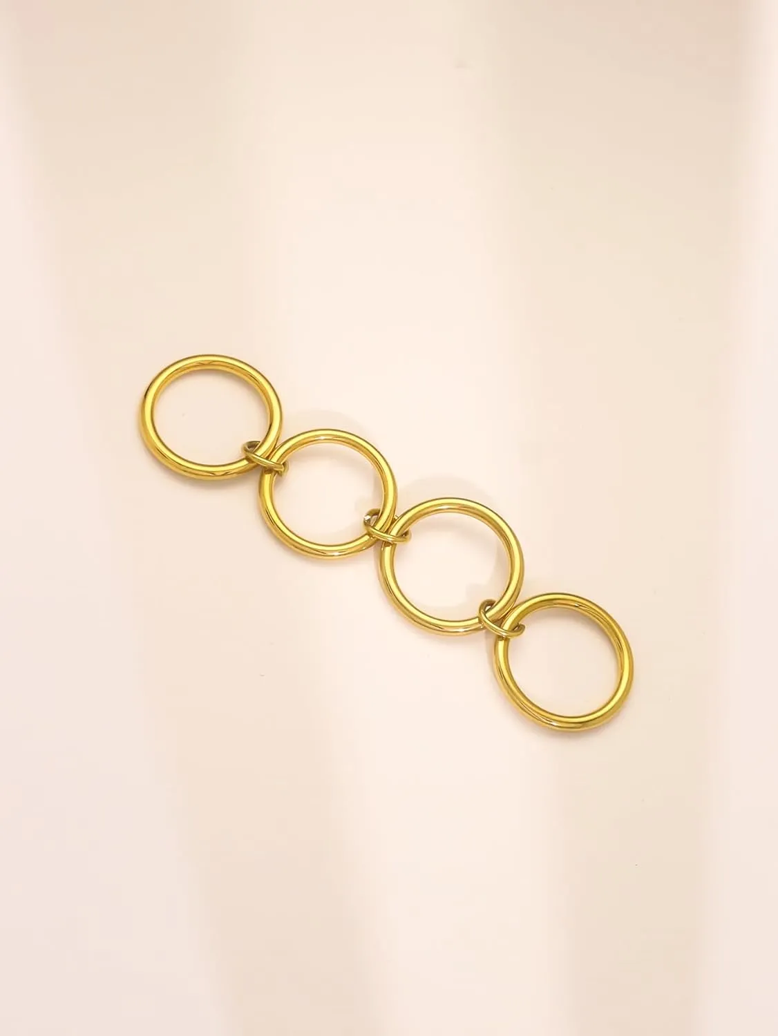 14K Gold Plated Interlocked Stackable Rings for Women, Statement Multi Ring Mixed Metals Stack, Two-Toned interlocking rings Stacking Jewelry
