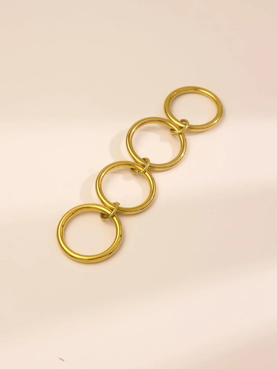 14K Gold Plated Interlocked Stackable Rings for Women, Statement Multi Ring Mixed Metals Stack, Two-Toned interlocking rings Stacking Jewelry