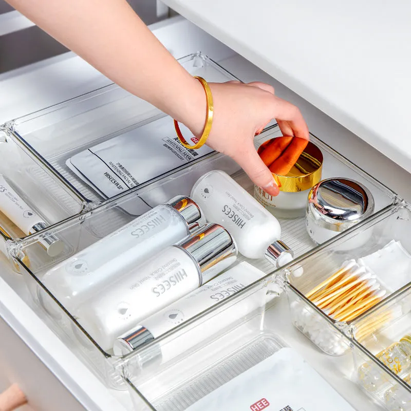 16Pcs Mixed Sizes Rectangular Clear Storage Box