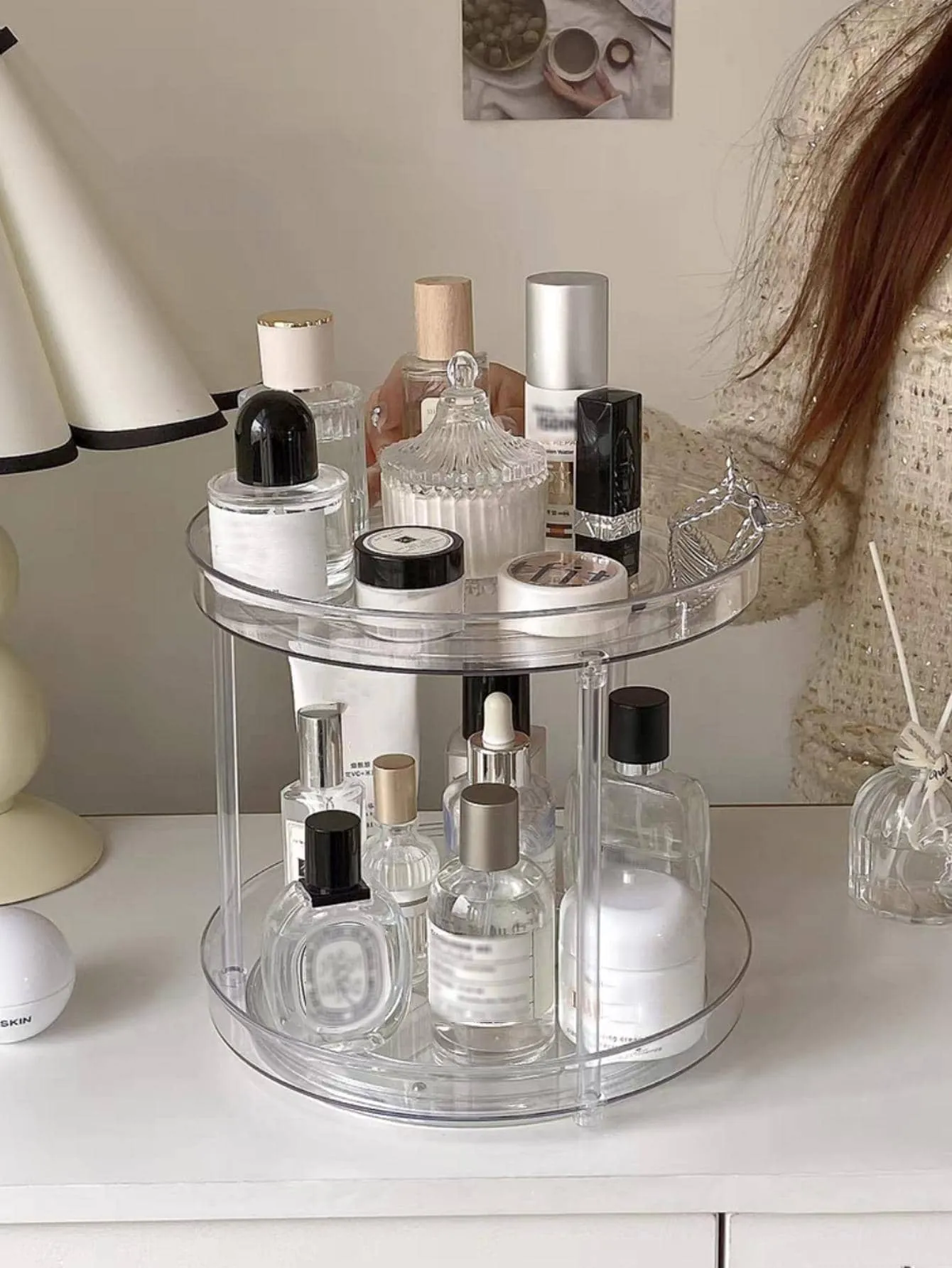 1pc Clear Makeup Storage Rack