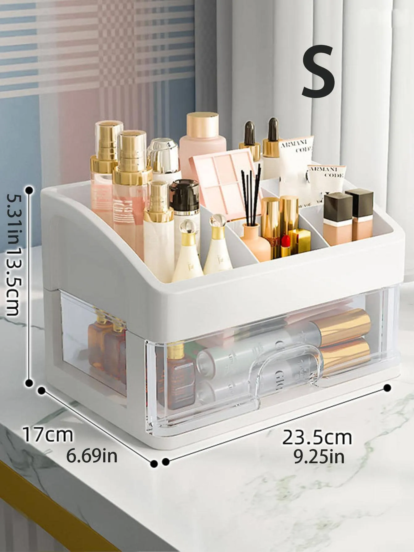1pc Multi-layer Makeup Storage Box, Modern Multi-layer Desktop Makeup Storage Box For Home