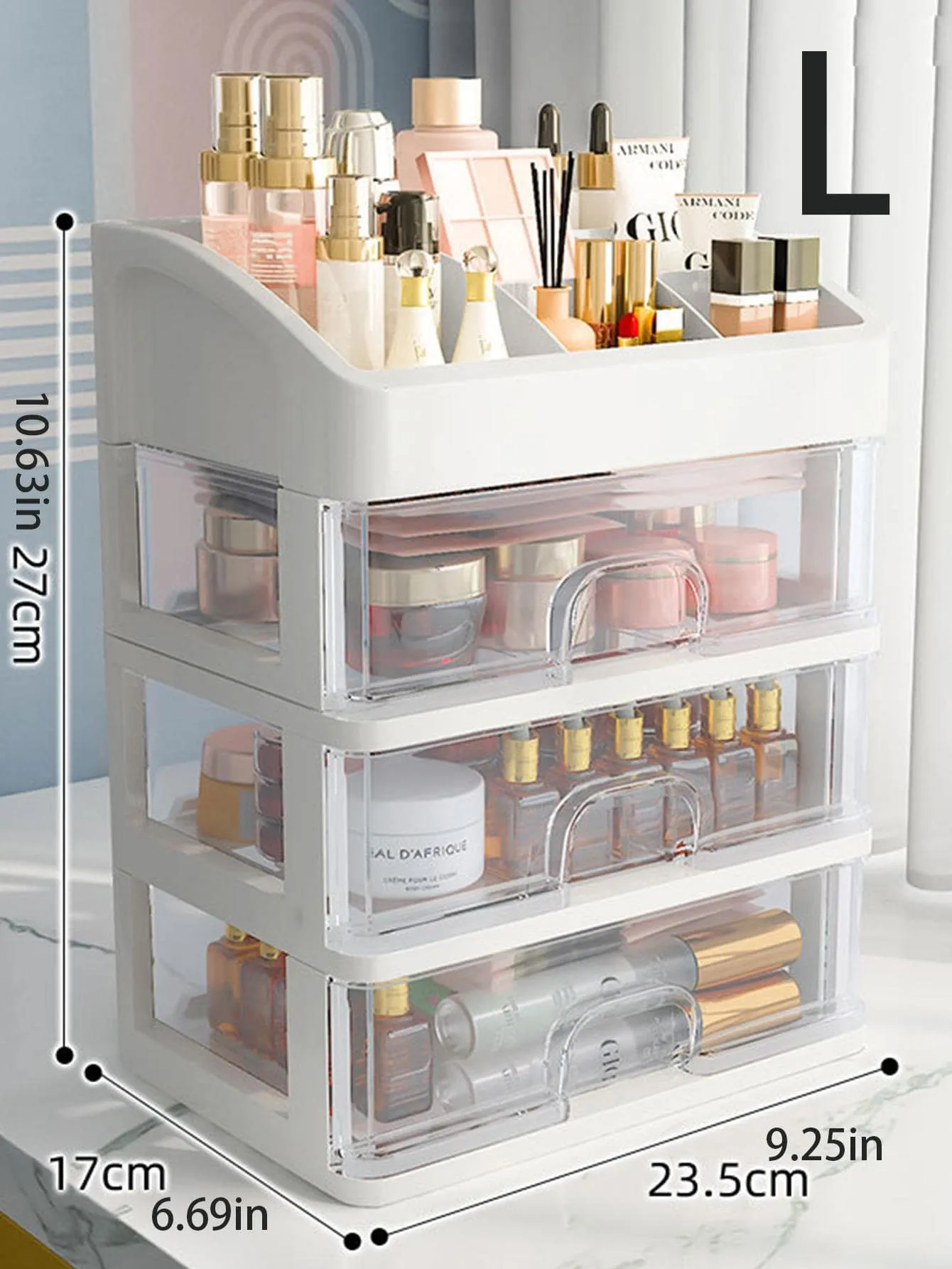 1pc Multi-layer Makeup Storage Box, Modern Multi-layer Desktop Makeup Storage Box For Home