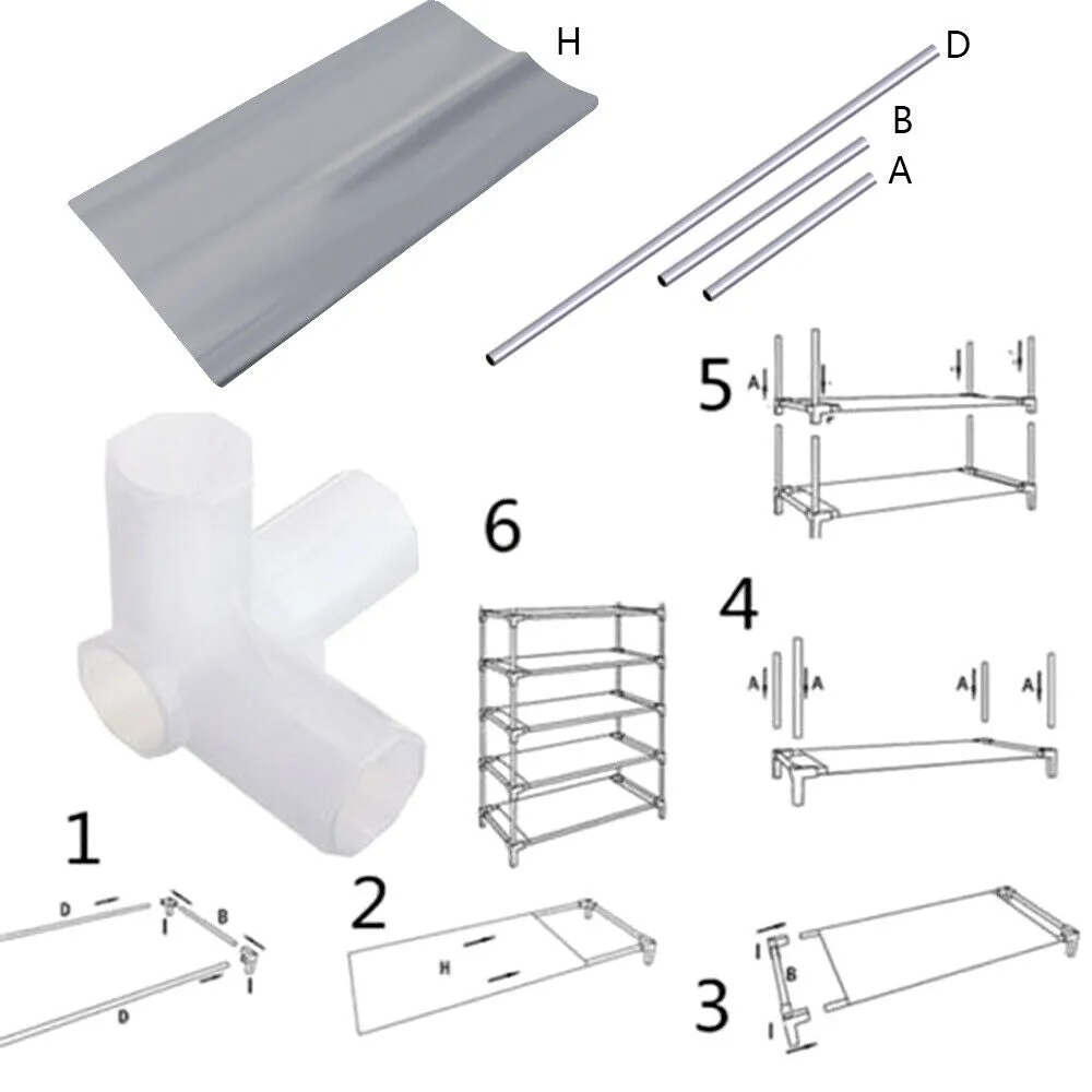 2 Packs Simplify Shoe Rack Organizer Storage Shelves, 3/4/5/6/7 Tier