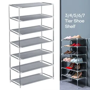 2 Packs Simplify Shoe Rack Organizer Storage Shelves, 3/4/5/6/7 Tier
