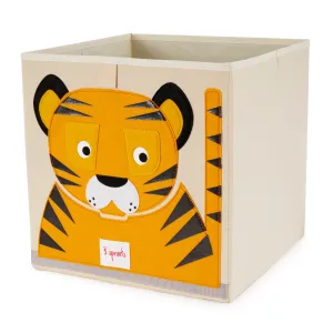 3 Sprouts Kid's Fabric Storage Cube Box Soft Toy Bin, Friendly Tiger (Open Box)
