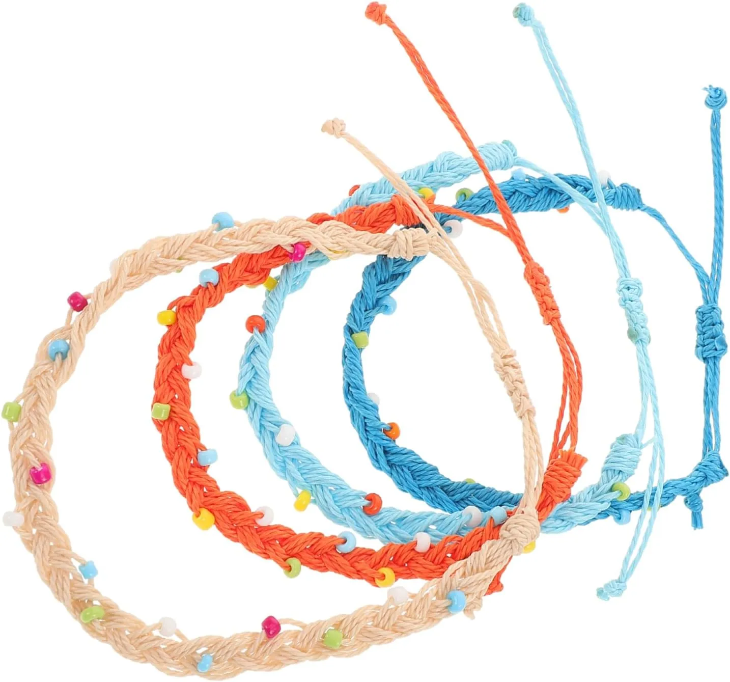 4Pcs Handmade Waxed Thread Bracelets String Bracelets for Women Stylish Beaded Jewelry Vibrant Colors for Couples Friends and Family