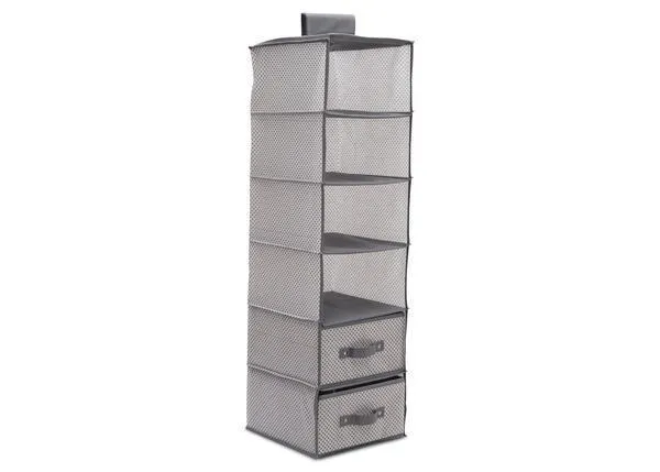 6 Shelf Storage with 2 Drawers