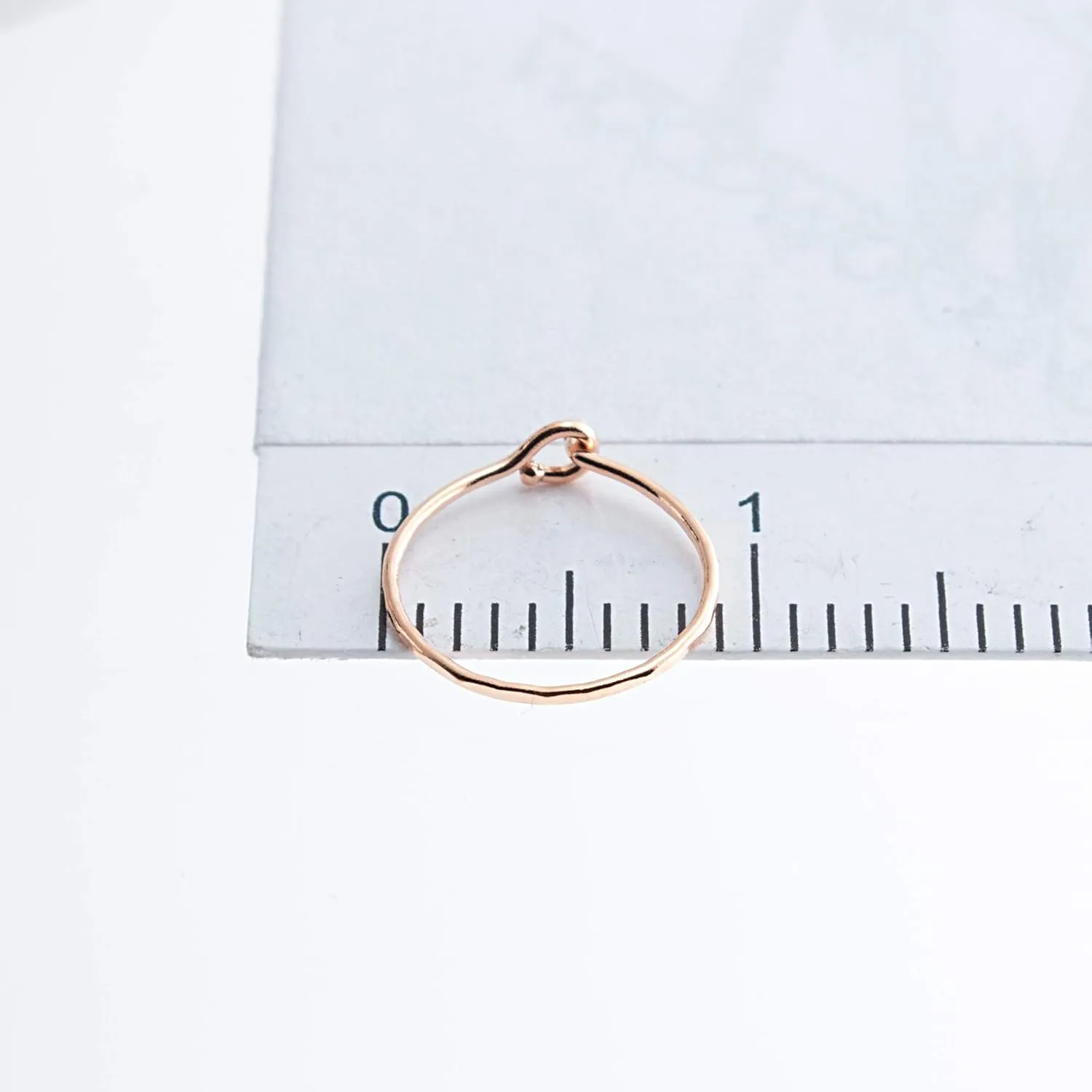 8mm 24 GA Rose Gold Filled Hoop Earrings Cartilage Nose Septum Ear Helix Tragus Piercing (8mm | 24 GA | Rose Gold Filled | Delicate Hammered)
