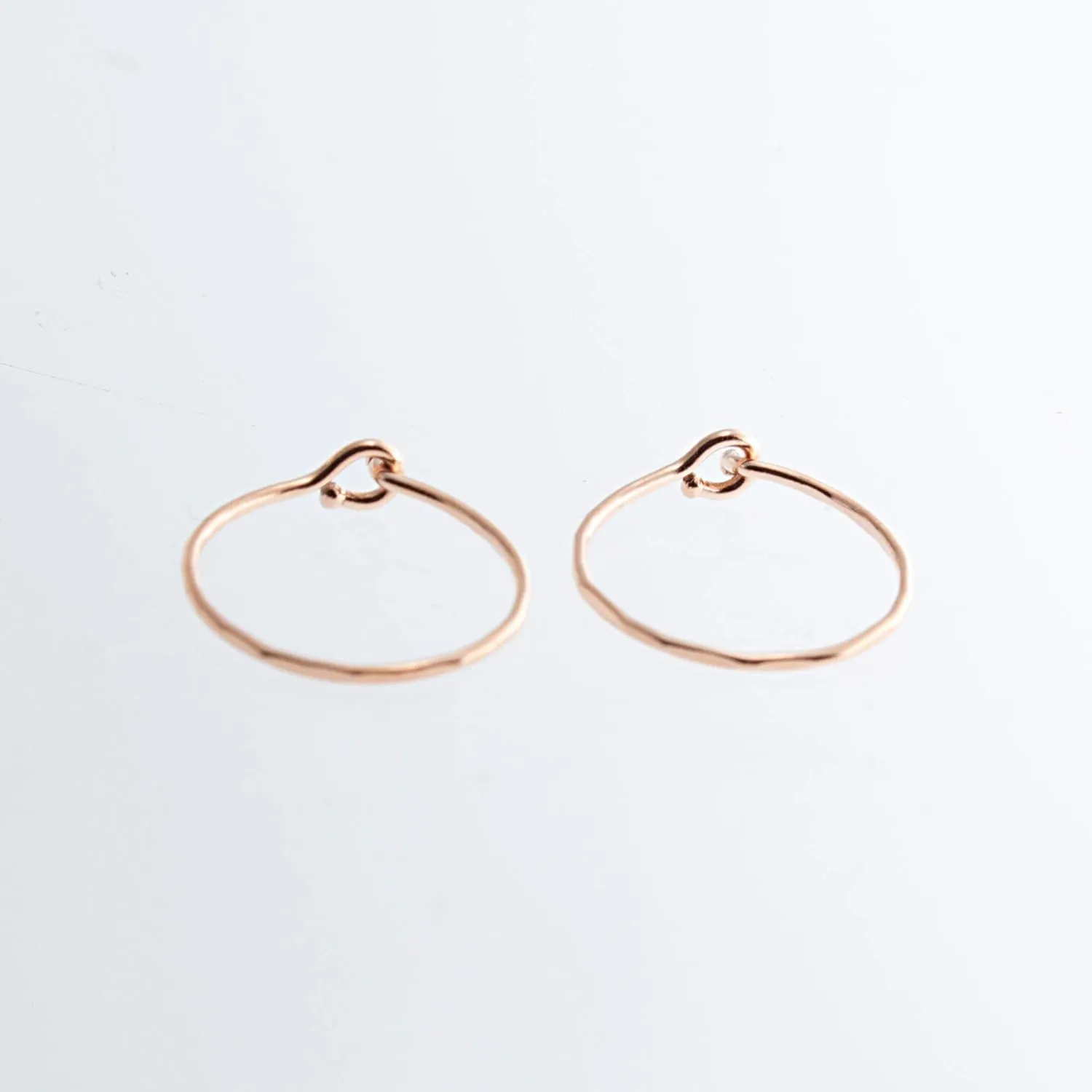 8mm 24 GA Rose Gold Filled Hoop Earrings Cartilage Nose Septum Ear Helix Tragus Piercing (8mm | 24 GA | Rose Gold Filled | Delicate Hammered)
