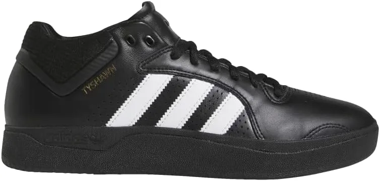 Adidas Tyshawn Shoes - Core Black/White/Gold Metallic - 11.5