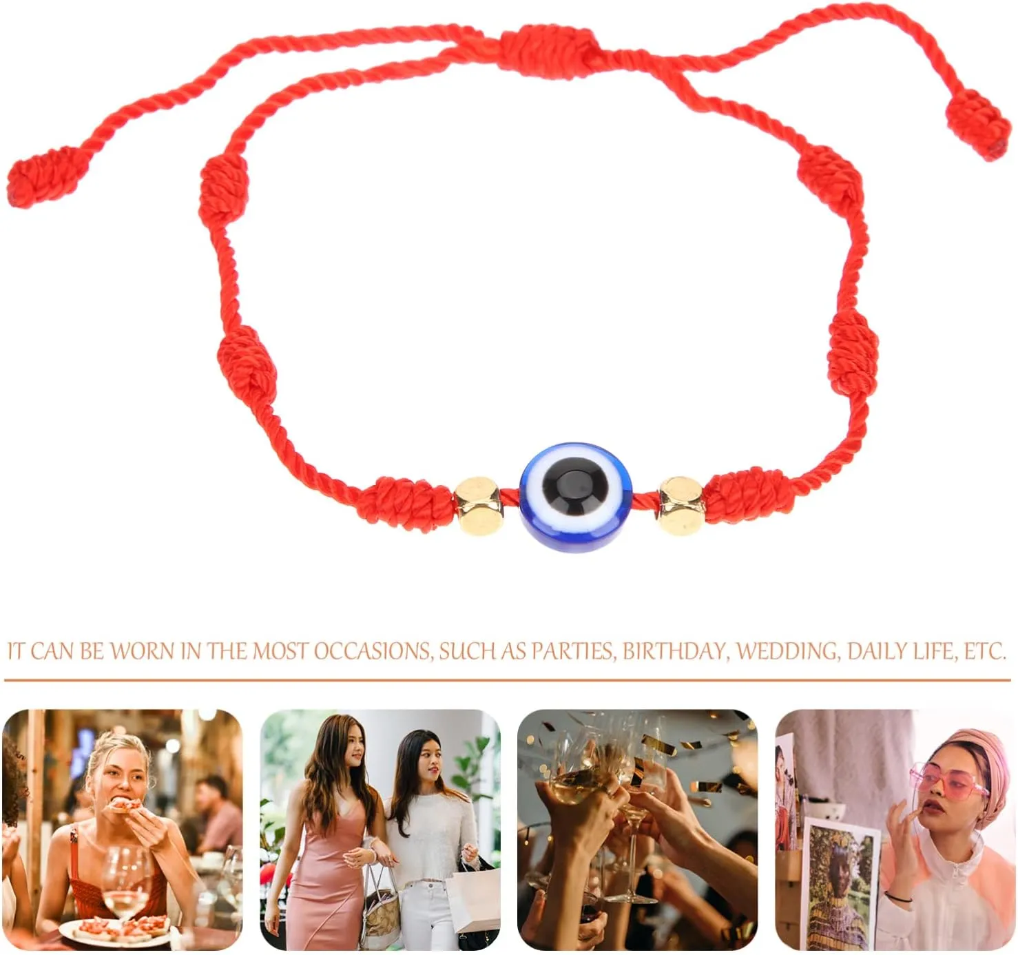 Adjustable Evil Eye Thread Bracelets Handmade Bracelets for Protection Lightweight Jewelry for Daily