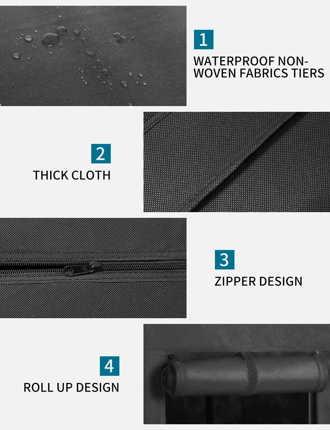 AOOU Closet Organizer Wardrobe Closet Portable Closet, Closet Organizers and Storage with Non-Woven Fabric, Easy to Assemble, 56 x 18.5 x 66 inches, Black