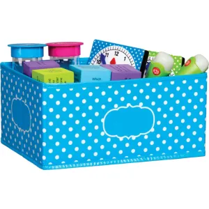 Aqua Polka Dots Small Storage Bin