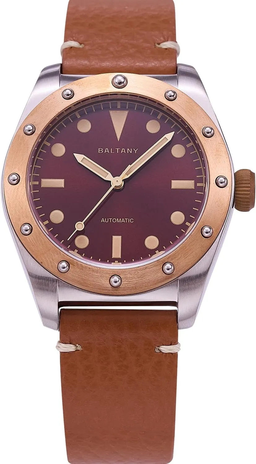 B4030 Bronze Watches for Men Vintage Wristwatch NH38 Movement Stainless Steel 40mm Automatic Watch