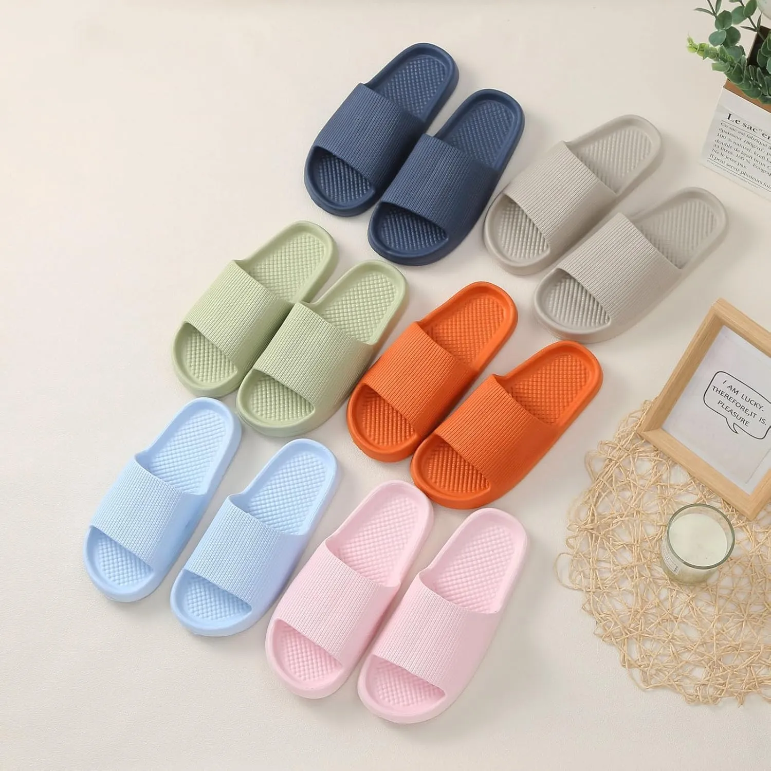 Bath Slippers Women Slides Shower Sandals Women's Slides Spa Slippers Ultra Comfort Non Slip Shower Sandals Indoor and Outdoor