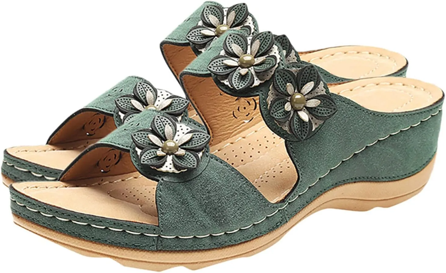 Beach Sandals for Women, Womens Sandals Orthopedic Open Toe Sandals Retro Anti Slip Comfy Breathable Shoes