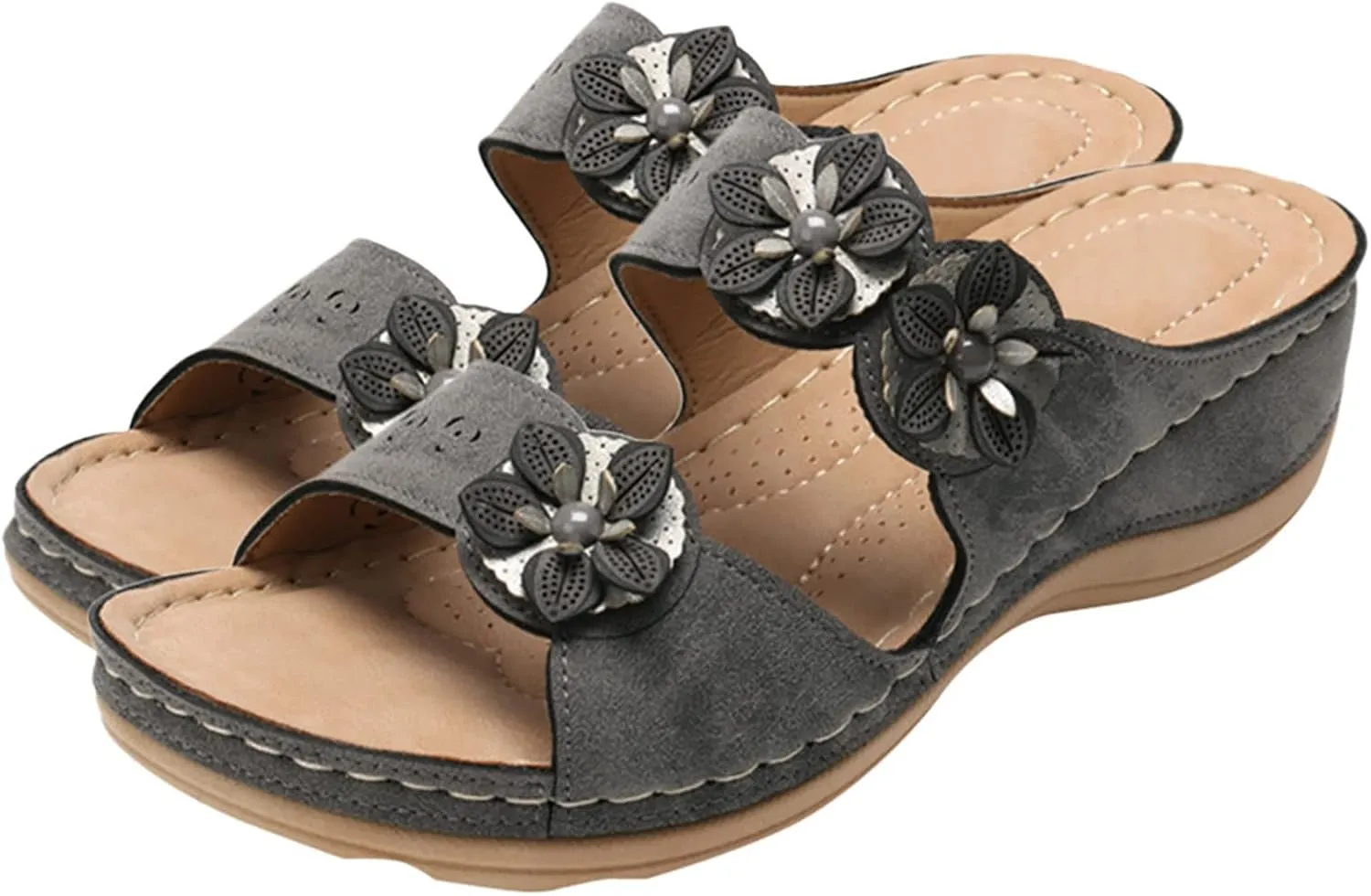 Beach Sandals for Women, Womens Sandals Orthopedic Open Toe Sandals Retro Anti Slip Comfy Breathable Shoes
