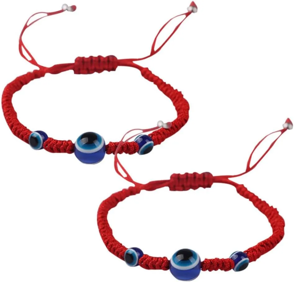 BESPORTBLE 2Pcs Woven Red Rope Bracelet Simple Hand Knitted Women Jewelry with Unique Lightweight and Comfortable for Daily Wear present for Girlfriend