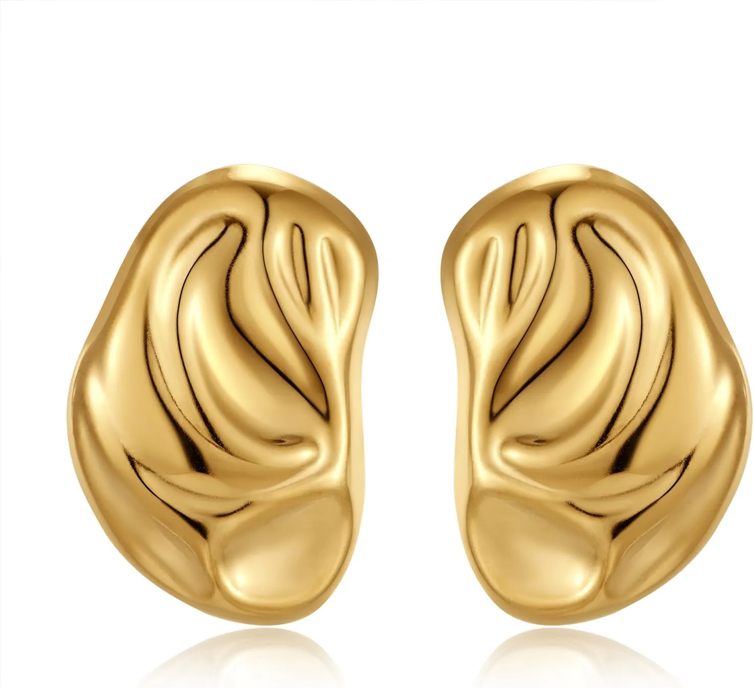 Big Chunky Gold Earrings for Women Geometric Earrings Vintage Statement Trendy Jewelry