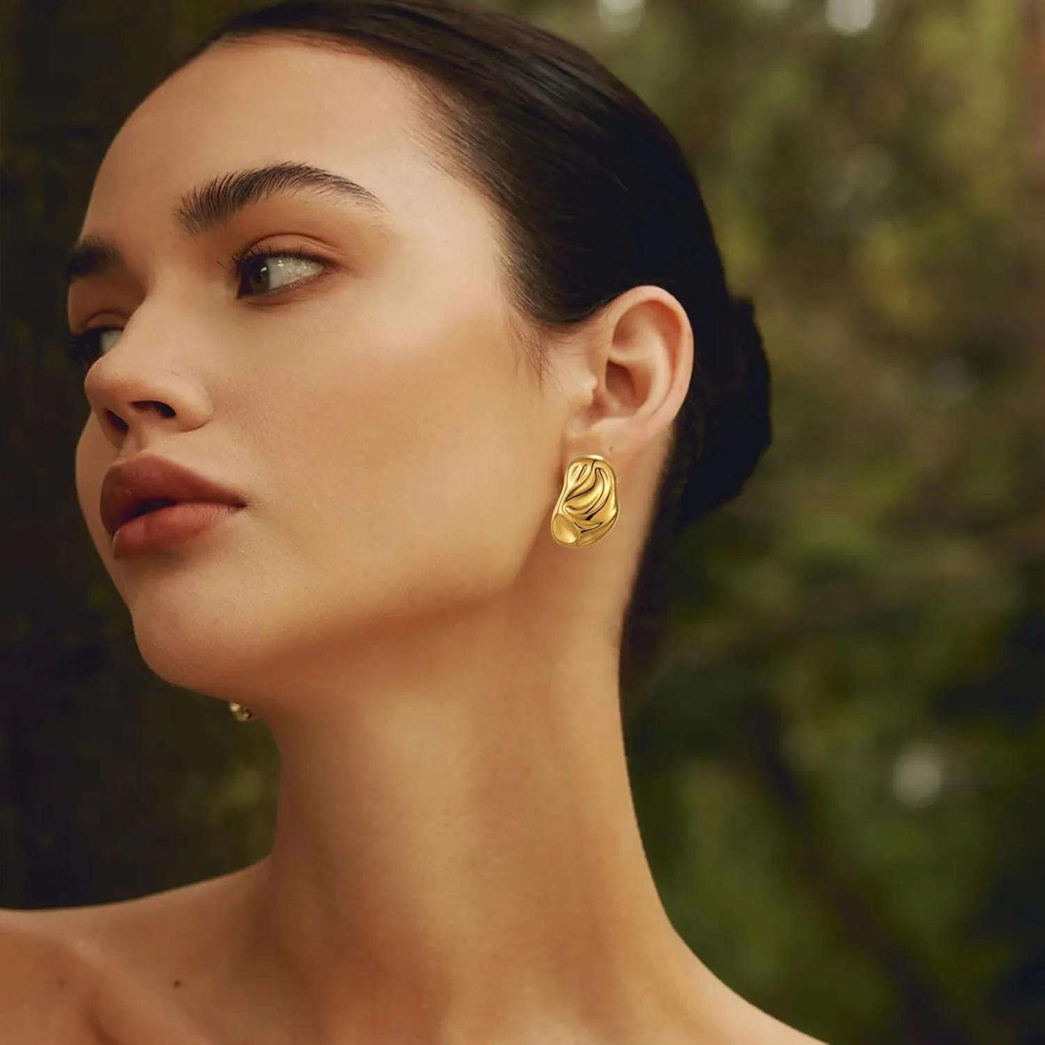 Big Chunky Gold Earrings for Women Geometric Earrings Vintage Statement Trendy Jewelry