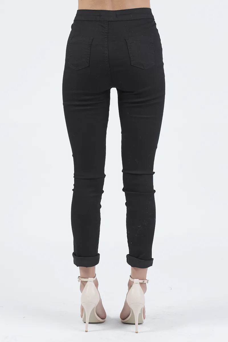 Black High Waisted Skinny Jeans - Taylor