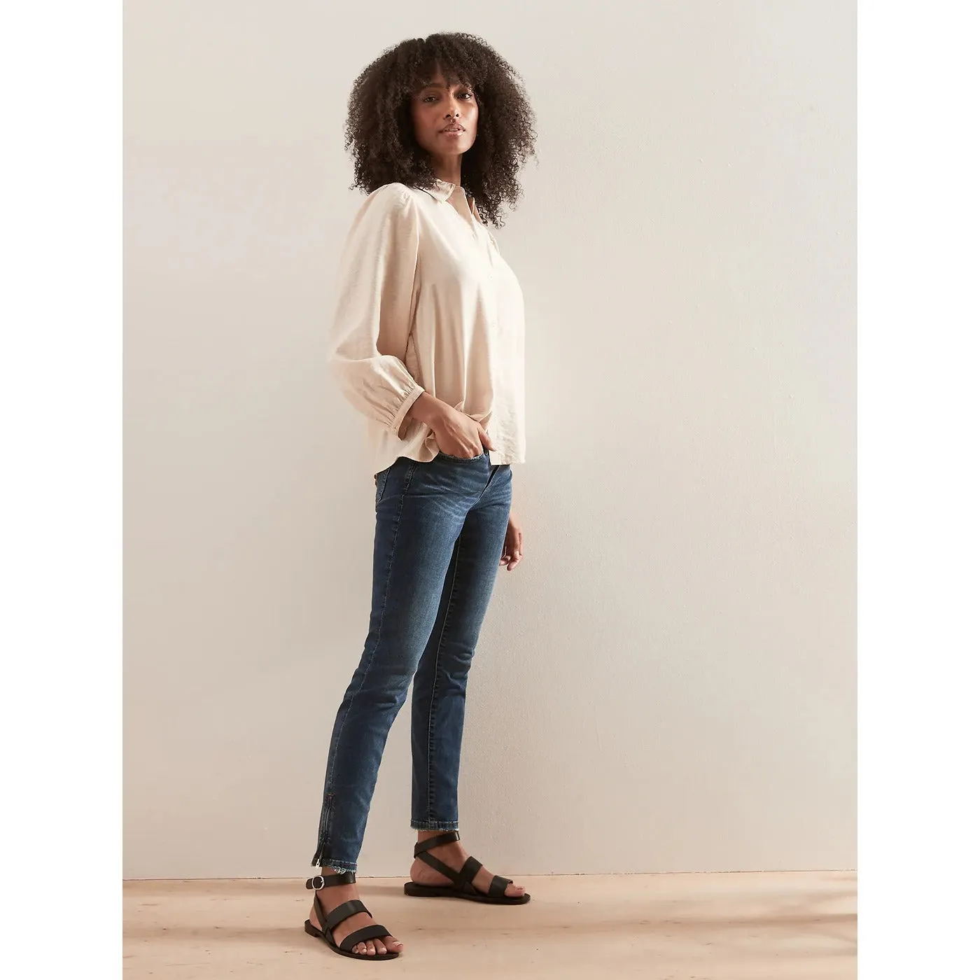 BR Mid-Rise Zip Hem Skinny Jeans
