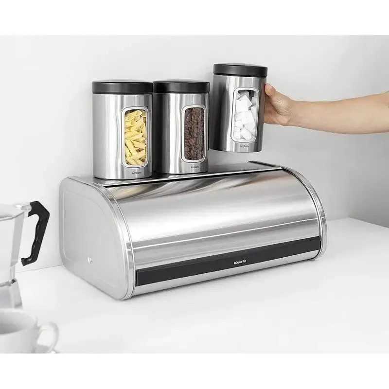 Brabantia Roll Top Bread Bin - Matt Steel