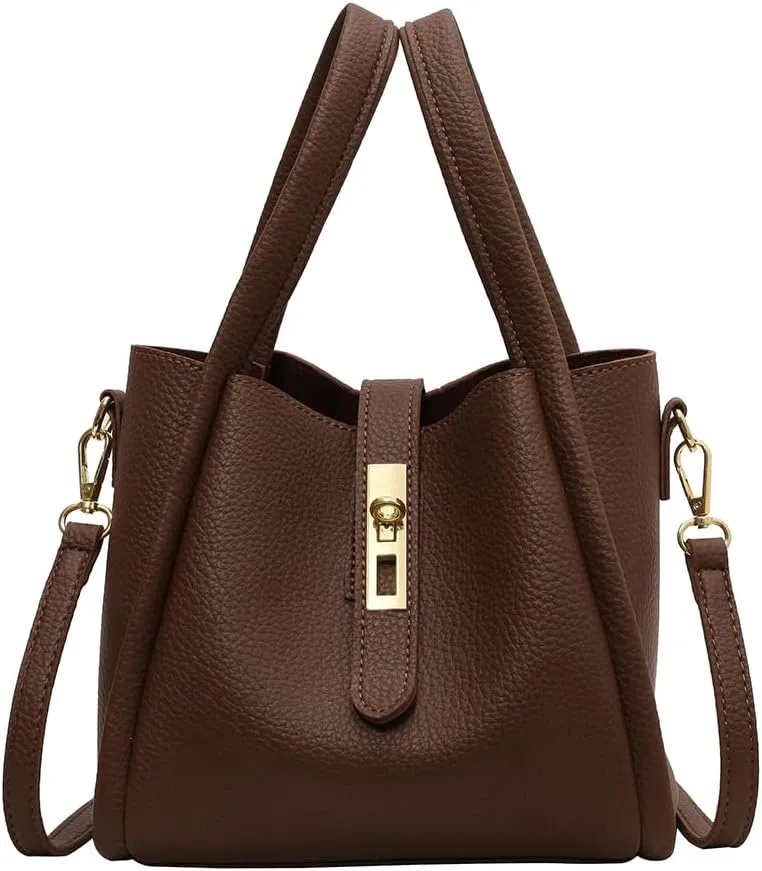 Bucket Bags for Women Trendy Shoulder Purse Satchel Handbag Pu Leather Bucket Tote Purse Top-handle Bag Fall Purse