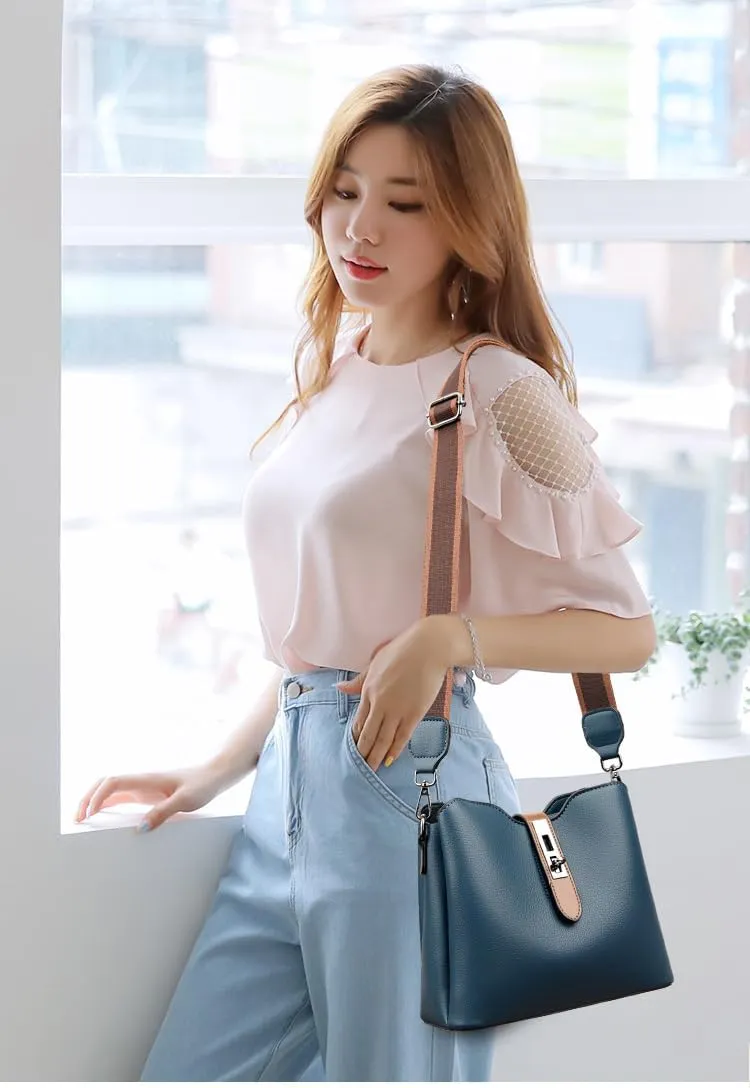 Bucket Bags for Women Vegan Leather Crossbody Bag Trendy Bucket Purses Vintage Shoulder Hobo Tote Handbag