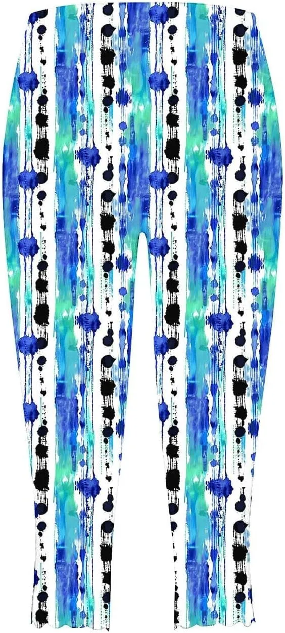 Capri Leggings for Women Summer Cropped High Waist Yoga Pants Comfy Stretchy Leggings Knee Length Workout Casual Trousers
