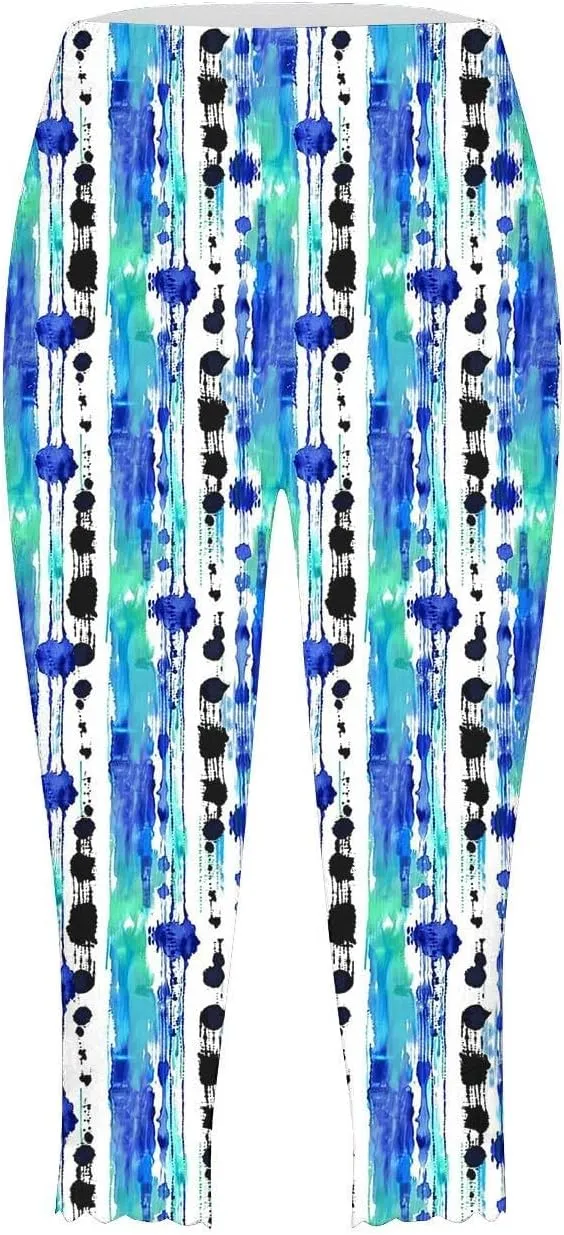 Capri Leggings for Women Summer Cropped High Waist Yoga Pants Comfy Stretchy Leggings Knee Length Workout Casual Trousers