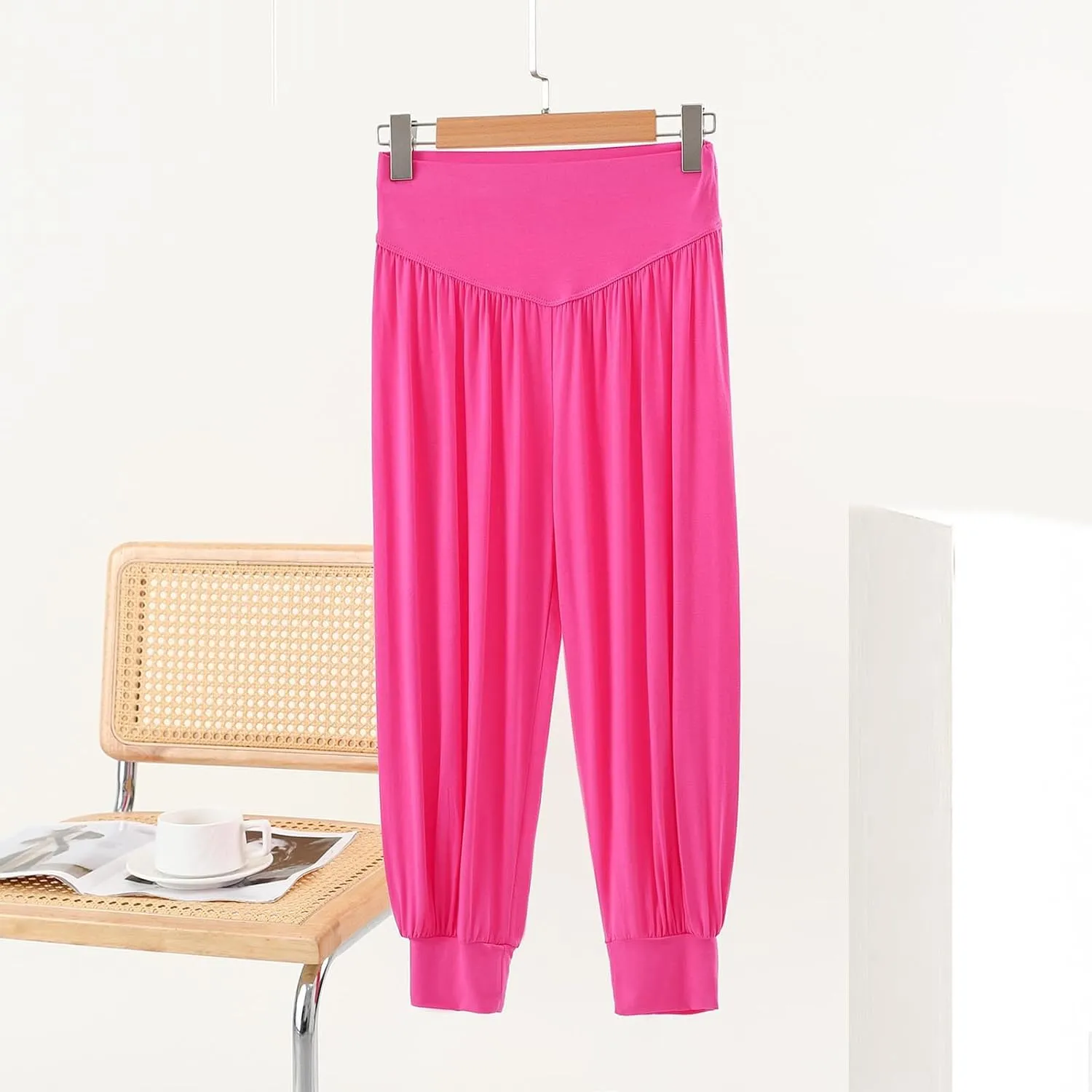 Capri Pants for Women Wide Leg Loose Comfy High Waist Yoga Pants Dressy Casual Lounge Capris Loose Workout Trousers