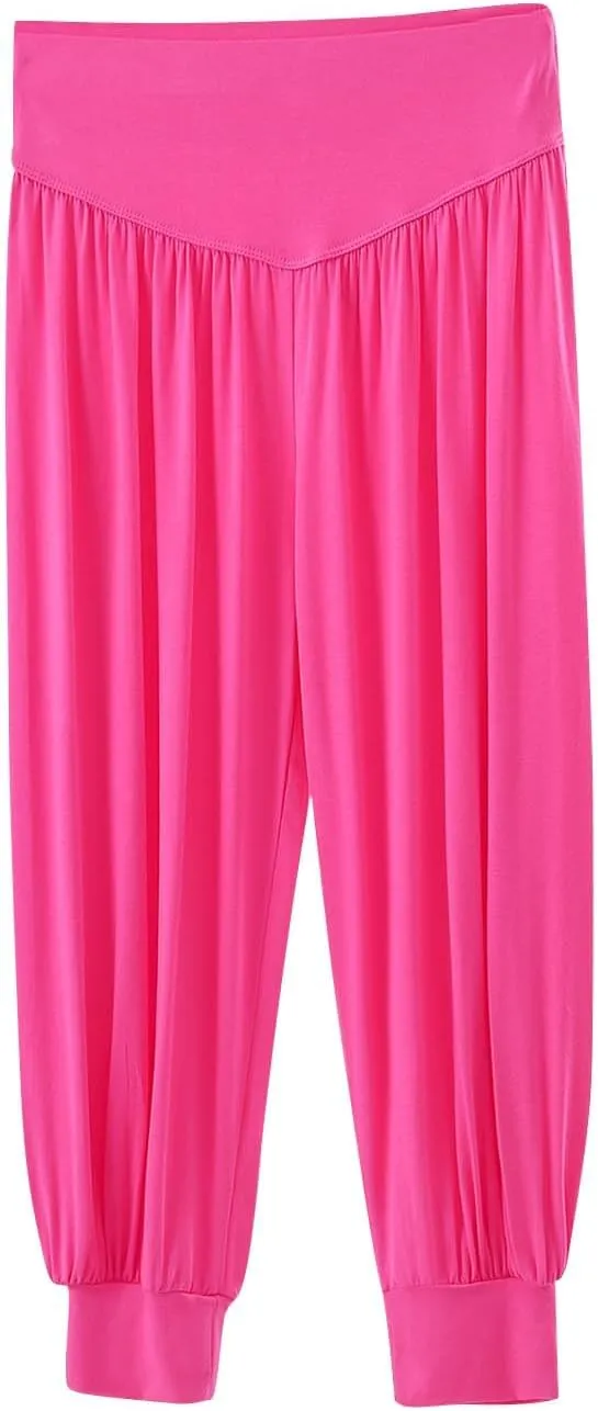 Capri Pants for Women Wide Leg Loose Comfy High Waist Yoga Pants Dressy Casual Lounge Capris Loose Workout Trousers
