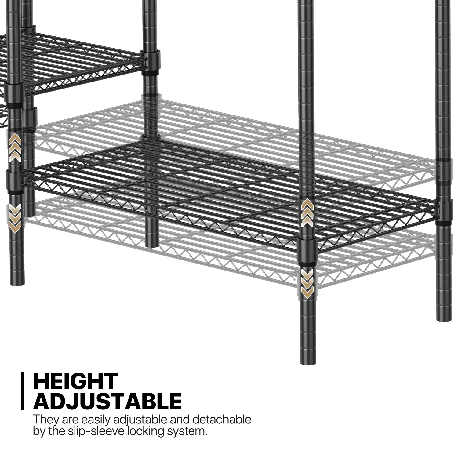 Carbon Steel Adjustable Clothes Rack - 79'' Length