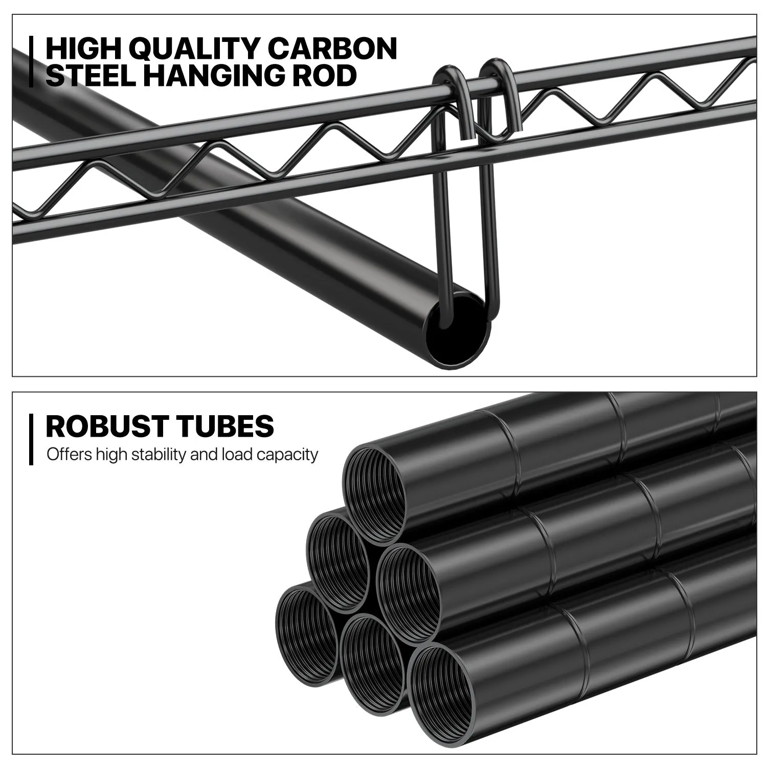 Carbon Steel Adjustable Clothes Rack - 79'' Length