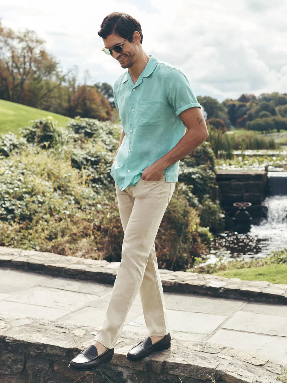 Charisma Relaxed Straight Pants In Aluminum Twill