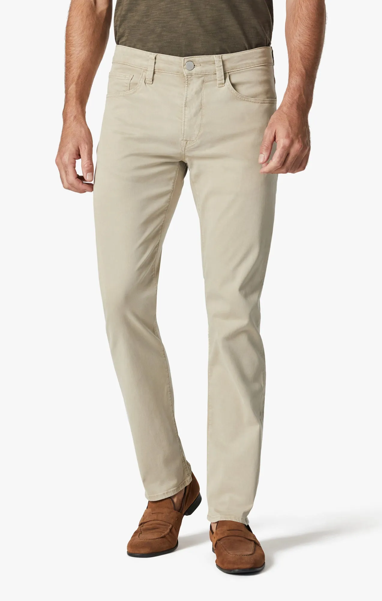 Charisma Relaxed Straight Pants In Aluminum Twill