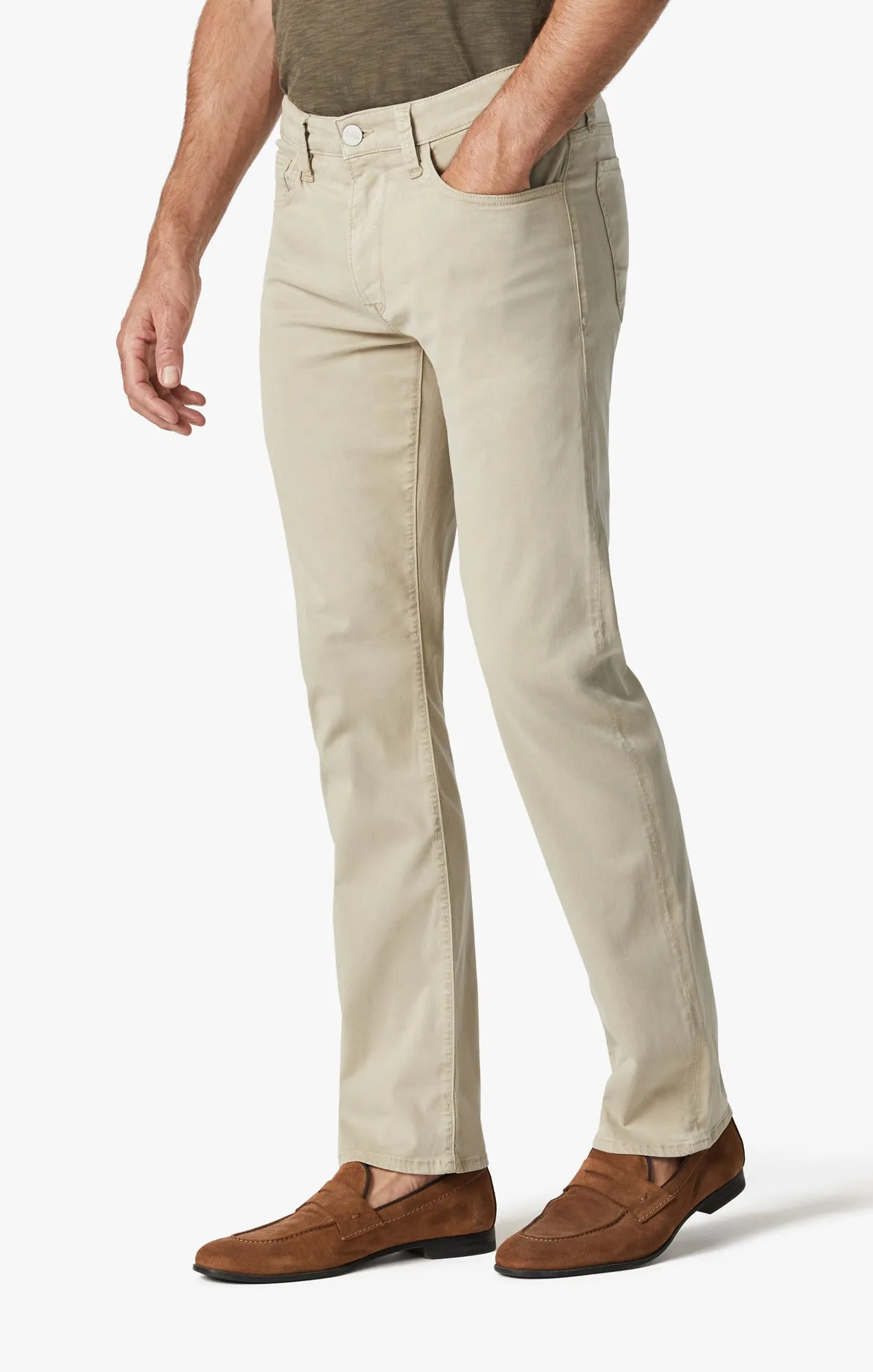 Charisma Relaxed Straight Pants In Aluminum Twill