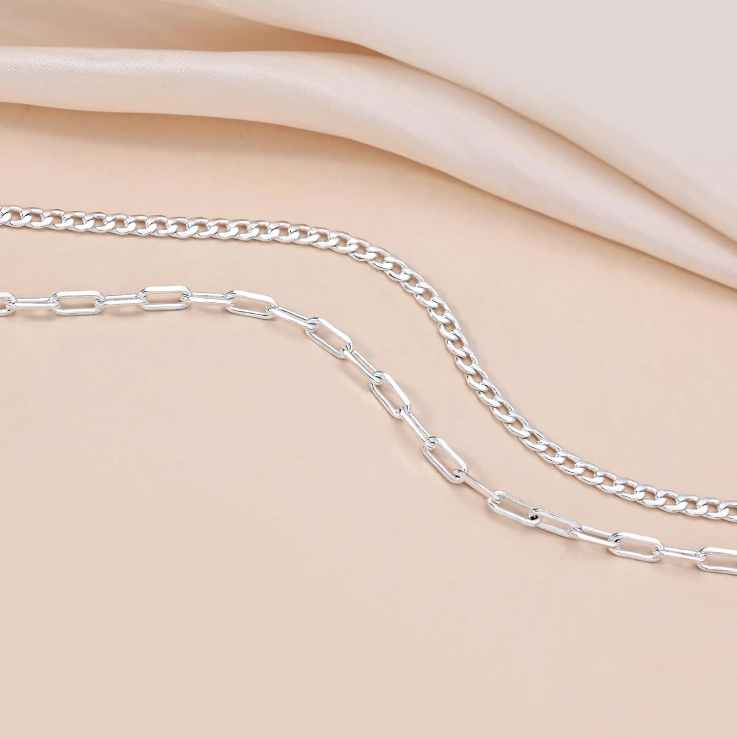 CHESKY Gold Layered Necklaces for Women, 14K Dainty Gold Chain Necklace Women Trendy Cuban Link Paperclip Chain Toggle Clasp Necklace Fashion Chunky Jewelry for Women