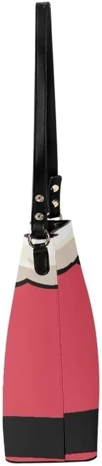 Christmas Leather Tote Bucket Bag for Women Fashion Shoulder Handbag Large Hobo Bags with Pockets and Magnetic Snap