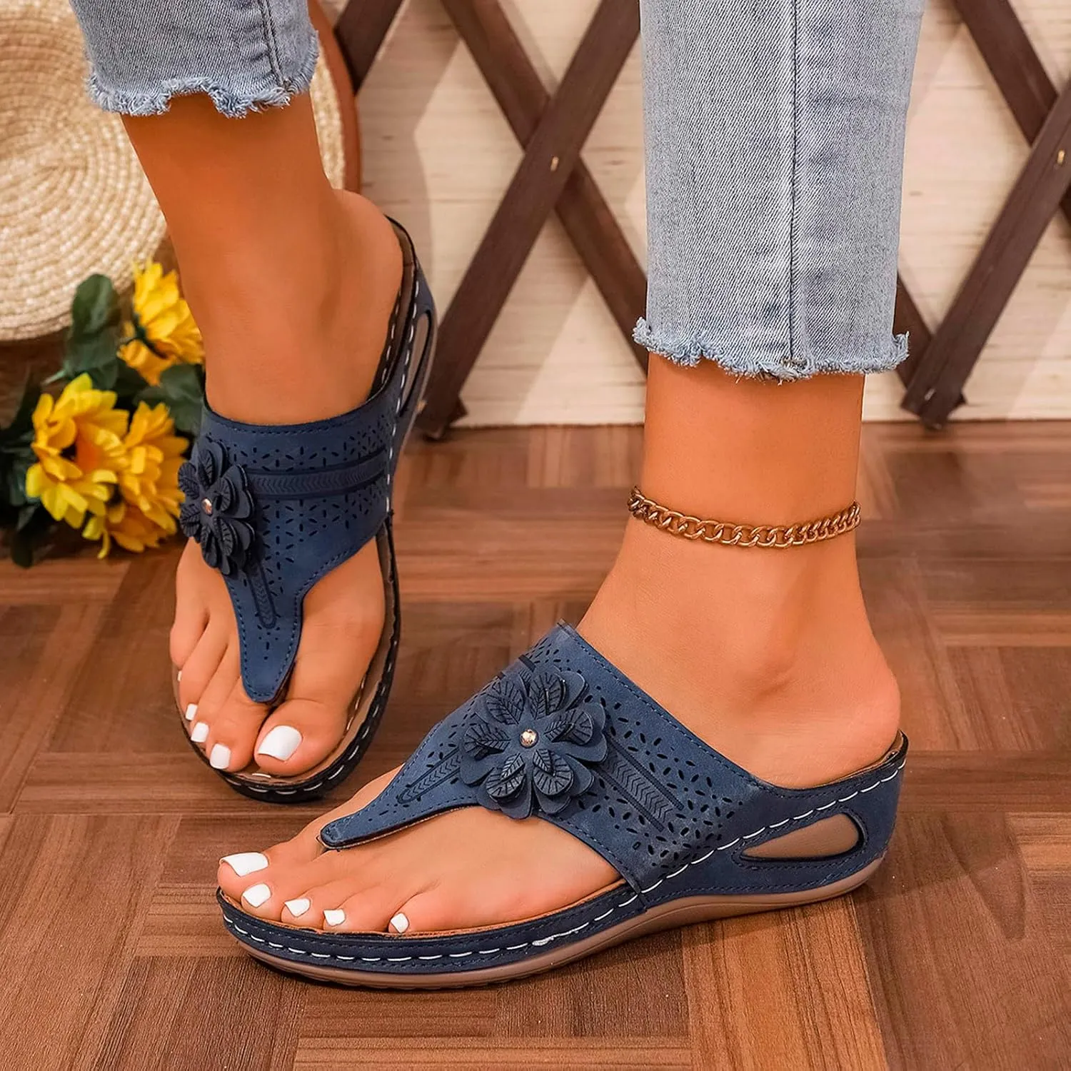Classic Wedge Sandals Women Arch Support Thong Sandals Casual Dressy Orthopedic Summer Boho Flip Flop 2025