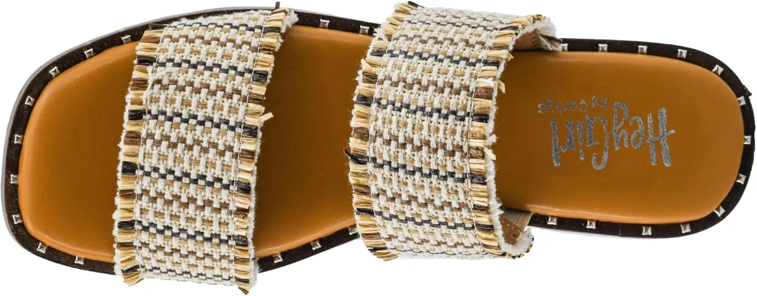Corkys Footwear Hey Girl Hey Girl Afrayed Of What Sandals - With Cushioned Insoles, A Stylish Studded Outsole, and Two Frayed Straps - Chic and Comfortable
