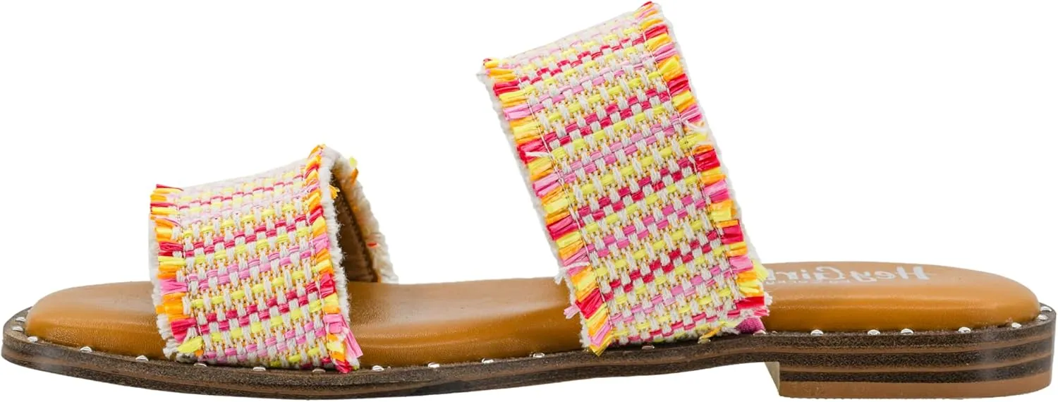 Corkys Footwear Hey Girl Hey Girl Afrayed Of What Sandals - With Cushioned Insoles, A Stylish Studded Outsole, and Two Frayed Straps - Chic and Comfortable