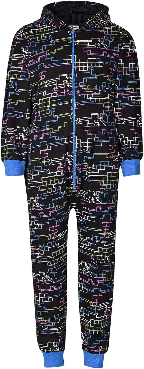 Cotton Jumpsuit for Kids Hooded Jumpsuit - Cotton Jumpsuit 153 Black._11-12