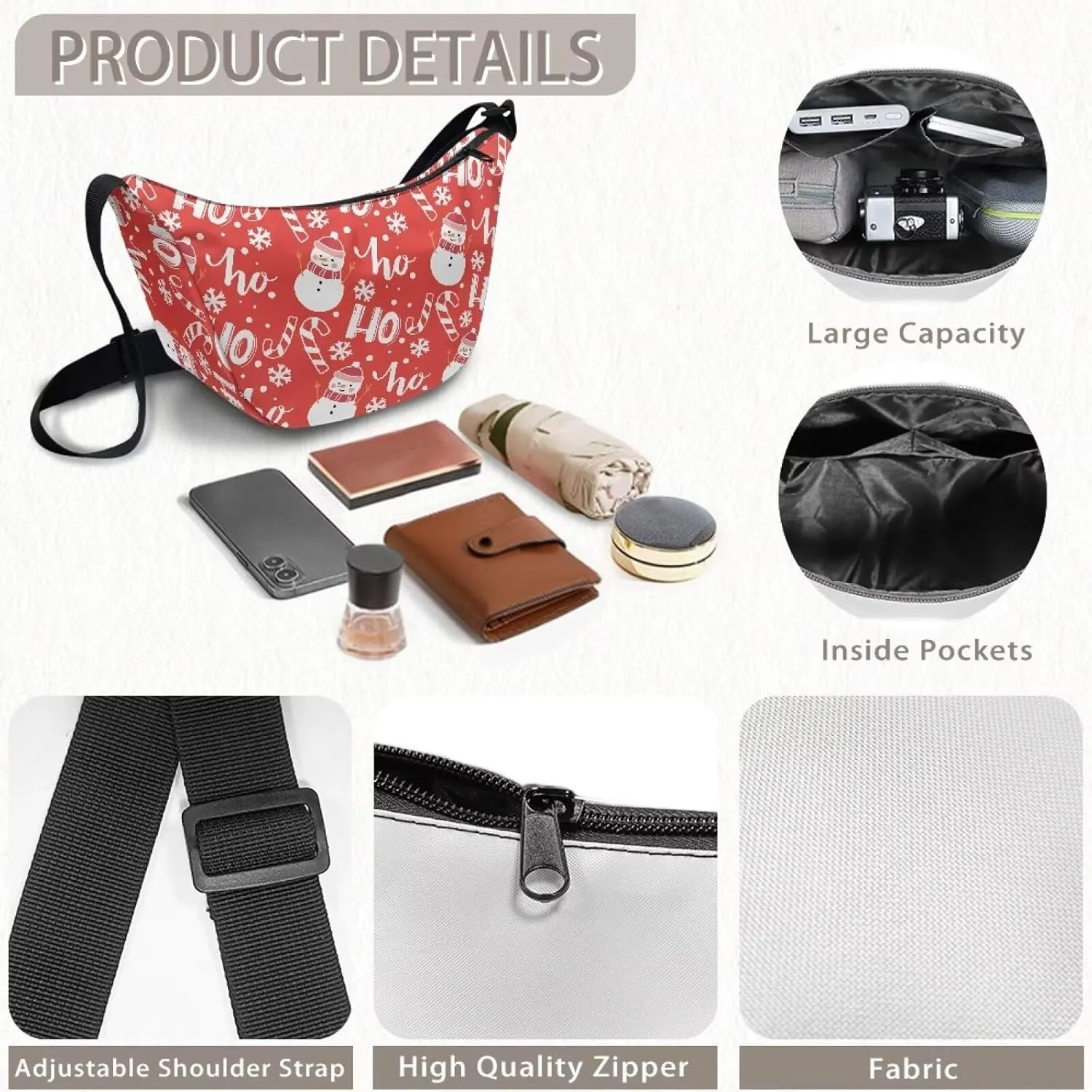 Crescent Cross-body Bags Lightweight and Soft Shoulder Bag Purse Small Dumpling Hobo Bag Fashion Handbags